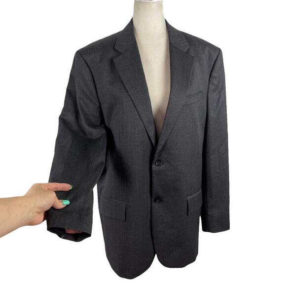 Banana Republic Men's Single Breasted Tailored Suit Jacket Dark Charcoal Sz 44R - Picture 4 of 16